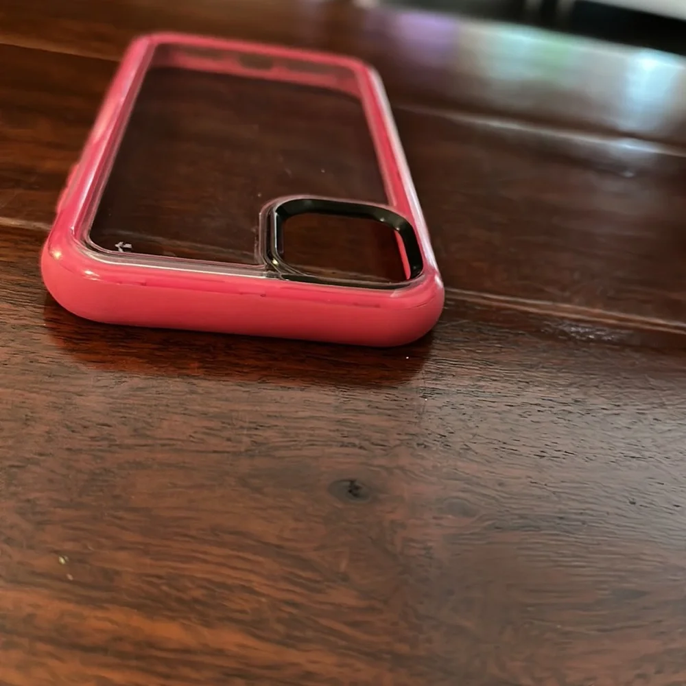 Otter box, clear back with bright pink sides, Gently used1 week, Excellent cond.